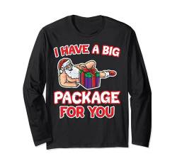 I Have A Big Package For You Naked Santa Claus Naughty Joke Langarmshirt von BCC Santa's Christmas Shirts & Weihnachtsgeschenke