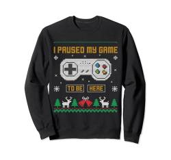 I Paused My Game To Be Here Gaming Ugly Christmas Sweater Sweatshirt von BCC Santa's Christmas Shirts & Weihnachtsgeschenke