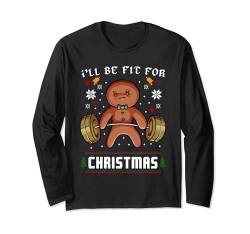 I'll Be Fit For Christmas Gingerbread Gym Ugly X-Mas Sweater Langarmshirt von BCC Santa's Christmas Shirts & Weihnachtsgeschenke