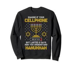 Menorah Handy Akku Hanukkah Jüdisch Ugly Christmas Sweater Sweatshirt von BCC Santa's Christmas Shirts & Weihnachtsgeschenke