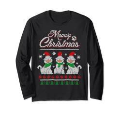 Meowy Catmas Cat Ugly Christmas Sweater Katze Weihnachten Langarmshirt von BCC Santa's Christmas Shirts & Weihnachtsgeschenke