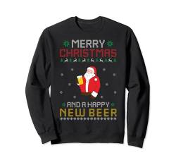 Merry Christmas And A Happy New Beer Ugly Christmas Sweater Sweatshirt von BCC Santa's Christmas Shirts & Weihnachtsgeschenke