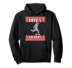 Merry Kickmas Fussballspieler Soccer Ugly Christmas Sweater Pullover Hoodie von BCC Santa's Christmas Shirts & Weihnachtsgeschenke