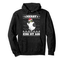 Merry Kiss My Ass Katze Weihnachten Ugly Christmas Sweater Pullover Hoodie von BCC Santa's Christmas Shirts & Weihnachtsgeschenke