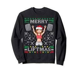 Merry Liftmas Ugly Christmas Sweater Miss Santa Gym Workout Sweatshirt von BCC Santa's Christmas Shirts & Weihnachtsgeschenke