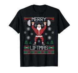 Merry Liftmas Ugly Christmas Sweater Santa Claus Gym Workout T-Shirt von BCC Santa's Christmas Shirts & Weihnachtsgeschenke