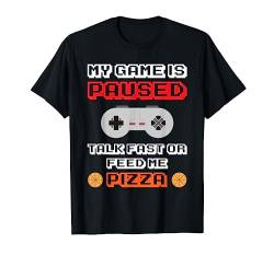 My Game Is Paused Gamer Pizza eSports Videospiel Gaming T-Shirt von BCC Santa's Christmas Shirts & Weihnachtsgeschenke