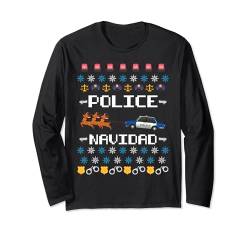 Police Navidad Ugly Christmas Sweater Polizei Weihnachten Langarmshirt von BCC Santa's Christmas Shirts & Weihnachtsgeschenke