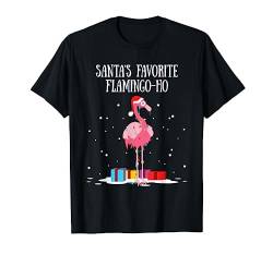 Santa's Favorite Flamingo-Ho Weihnachtsbaum Lichterkette T-Shirt von BCC Santa's Christmas Shirts & Weihnachtsgeschenke