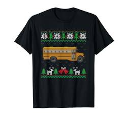 Schulbus Stadt Fahrzeug Bus Job Ugly Christmas Sweater T-Shirt von BCC Santa's Christmas Shirts & Weihnachtsgeschenke