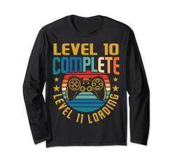 Level 10 Complete Level 11 Loading 10.Geburtstag Video Gamer Langarmshirt von BCC Video Gamer Geburtstag Party Zocker Geschenke