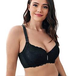 BCHRAYIUP Damen Bügel Gepolsterter BH Plunge Push-Up Minimizer Spitze Vollschalen BH 90-B von BCHRAYIUP