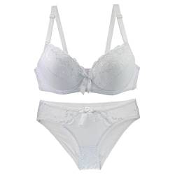 BCHRAYIUP Damen Sexy Bügel gepolsterter BH Plunge Volle Cup Dessous Höschen BH Set 80-AA von BCHRAYIUP