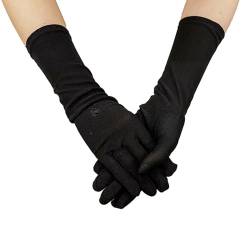 BCIOUS Muslimische Arabische Schwarze Handschuhe Für Frauen Sonnenfeste Armabdeckung Stickerei Lange Armärmel Volle Finger Arabische Hijab Handhandschuhe Lange Handschuhe von BCIOUS