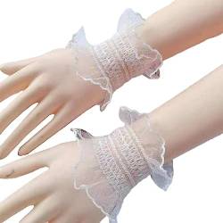 BCIOUS Süße Rüschenärmel, elastische Handgelenkmanschetten für Damen, Pullover, Rock, Dekorationen, weibliche Spitze, Handgelenkmanschetten von BCIOUS