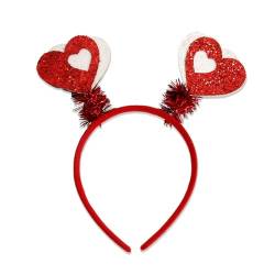 Valentinstag Stirnband Für Frauen Glitzer Pailletten Herz Haarbänder Süße Liebesförmige Boppers Party Haar Accessoires Geschenk Hochzeit Haar Accessoire von BCIOUS