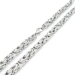 BCughia Chains Halskette, Herren Kette Silber Byzantinisch Karabinerverschluss Edelstahl Hip Hop Modedesign Versprechen 800x6mm Halskette von BCughia