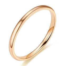 BCughia Eheringe, Ring Edelstahl Mädchen Roségold Rostfreier Stahl 2mm Bequemes Passformdesign Valentinstag Ringe Damen Größe 54(17.2) von BCughia