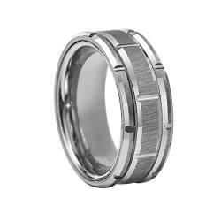 BCughia Ring, Ring Hochzeit Stahl Rostfreier Stahl Gerilltes Ringdesign Weihnachten Ringe Herren Größe 67(21.3) von BCughia