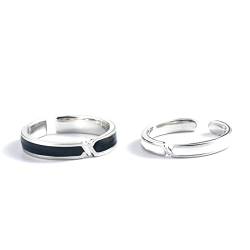 BCughia Silberne Ringe Groß, Ring Gravur Personalisiert Sterlingsilber Weihnachten Verstellbare Ringe für Männer Und Frauen von BCughia