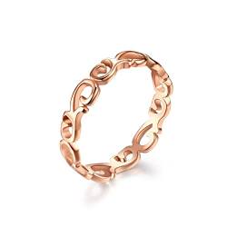 BCughia Vintage Ringe Edelstahl, Ring Rosegold Fein Keltischer Knoten Ring Jewelry Valentinstag für Sie und Ihn Größe 54(17.2) von BCughia