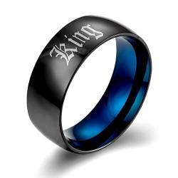 BCughia Wistic Ring, Stainless Steel Ring Schwarz Rostfreier Stahl King Jubiläum Ringe Herren Größe 52(16.6) von BCughia
