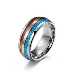 BCughia Wolframcarbid Ring, Ehering Bunt Gebogenes Furnier Verlobungsringe Hochzeit Geschenk für Männer Größe 65(20.7) von BCughia