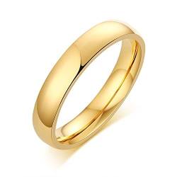 BCughia Zierlicher Ring, Ring Cute Gold Rostfreier Stahl 4Mm Minimalistisches Ringbanddesign Valentinstag Ringe Herren Größe 61(19.4) von BCughia