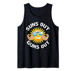 Sonnen Out Guns Out Lustige Fitness Muskel Workout Retro Tank Top von BDAZ