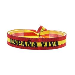 BDM Armband mit der Flagge von Spanien aus Stoff, España Viva, verstellbar für Männer und Frauen. von BDM