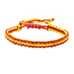 BDM Geflochtenes Fadenarmband mit den Farben der Flagge Spaniens, rotes und gelbes Armband, ein Unisex-Modeaccessoire für Männer und Frauen mit einem verstellbaren Verschluss Kordelhandgelenk von BDM