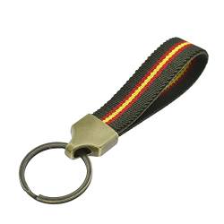 BDM Originaler Schlüsselanhänger aus grünem Stoff der Guardia Civil mit spanischer Flagge und Silberring. Elastisch und ideal zum Personalisieren von Schlüsseln, Taschen, Rucksäcken... von BDM