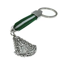 BDM Schlüsselanhänger der Virgen del Rocío mit der Stoffflagge von Spanien, für Männer oder Frauen. Personalisieren Sie Ihre Schlüssel, Ihren Rucksack, Ihr Auto, Ihre Geldbörse, Ihre Tasche von BDM
