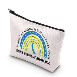 BDPWSS Down Syndrome Gift Imagine A Rainbow With An Extra Color Down Syndrome Awareness Makeup Bag Down Syndrome Support Gift, Imagine Rainbow, Wasserdicht von BDPWSS