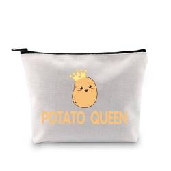 BDPWSS Lustiges Kartoffelgeschenk, Make-up-Tasche für Kartoffelliebhaber, niedliches Kawaii-Kartoffelkönigin, Reisetasche, Süßkartoffel-Freundschaftsgeschenk, Kartoffelkönigin-Tasche, modisch von BDPWSS