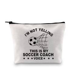 BDPWSS Soccer Coach Gift Soccer Lover Gift I'm Not Yelling This Is My Soccer Coach Voice Soccer Ball Makeup Bag For Coach, Coach Soccer Voice Bag, modisch von BDPWSS