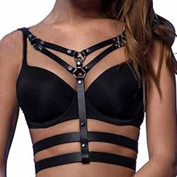 BDSMYEE Harness Damen Leder,BDSMs Dessous leder Dessous Frauen,Leder BH Body Harness Frauen,Sexy Dessous Damen für Sex,Domina Outfit Damen,Rave Outfit Damen,Fetiche Kleidung Frauen(SHBD) von BDSMYEE