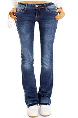 BE STYLED Damen Bootcut Jeans Hüftjeans, Schlagjeans, Stretch Fit Passform j40g-2 38/M dunkelblau von BE STYLED