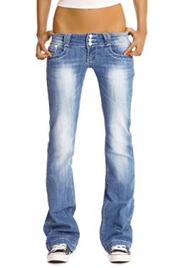 BE STYLED Damen Jeans Hosen, Low Rise Hüftjeans, Bootcut Jeanshosen j97y L von BE STYLED