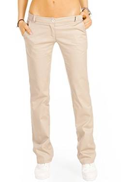 Bestyledberlin Elegante Damen Chino, Schicke Regular Fit Stoffhosen, Ausgestellte Sommer Hosen j20k 42/XL beige von BE STYLED