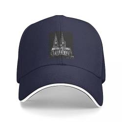 BEABAG Basecap Kölner Dom Schwarz und Weiß Baseballmütze Ball Cap Golf Cap Visier Damen Mütze Herren von BEABAG