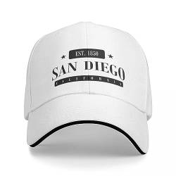 Basecap San Diego Est. 1850 Standard Schwarze Kappe Baseballkappe Cosplay Damen Hut Herren von BEABAG