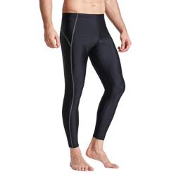 BEACHKINI Badehose für Männer und Frauen,Unisex Wasserdicht Schnell trocknend Tauchen Surfen Sportliche Leggings-Hosen,Verstellbare Lange Hosenbeine,09 Schwarz Pur,3XL von BEACHKINI