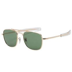 BEAHING Sonnenbrille Mode Luftfahrt Sonnenbrille Marke Designer Sonnenbrille für Männer amerikanische Armee optische Glaslinsengrün, Sonnenbrille von BEAHING