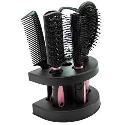 Haarpflege Pinsel Set Frauen Kamm Set Ladies Salon Haarmassage Professionelle Haarstyling -Werkzeuge mit Spiegelhalter 5pcs, Frauen Kammset Set von BEAHING