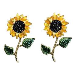 Sonnenblumenbrosche Kristallblume Pin glänzender floraler Strassschmuck für Kleidung 2pcs von BEAHING