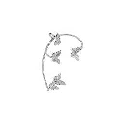 BEALIFE Edle Silberohrringe für Frauen, einzigartig für den persönlichen Stil, stilvolle Stern Ohrhörer ohne Ohrlöcher, Ohrclips, silbrig(Links) von BEALIFE
