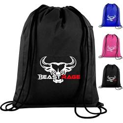 BEAST RAGE Kordelzugbeutel, wasserdichter Turnbeutel für Männer und Frauen, String-Sporttasche mit Wasserbecher-Netztasche, geeignet für Sport, Schule, Fitnessstudio, Reisen, Schwimmen und von BEAST RAGE