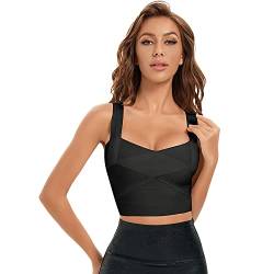 BEAUKEY Damen Tank Top Bodycon Bandage Crop Top, schwarz, Klein von BEAUKEY