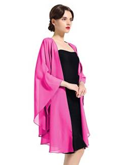 BEAUTELICATE Chiffon Schal Stola Bolero Damen Für Abendkleid Festlich Hochzeit Braut Frühling Sommer Jacke Rose,Einheitsgröße von BEAUTELICATE